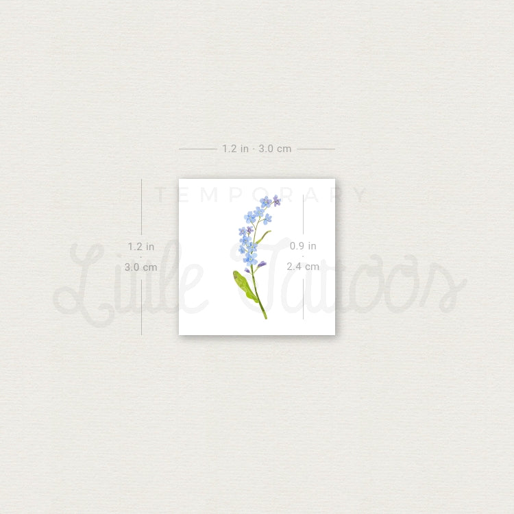 Little Forget-me-not Temporary Tattoo - Set of 3