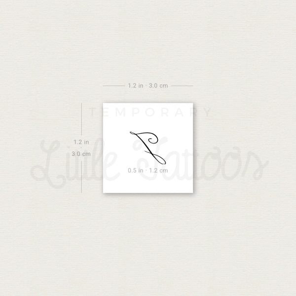 Letter J Script Temporary Tattoo - Set of 3