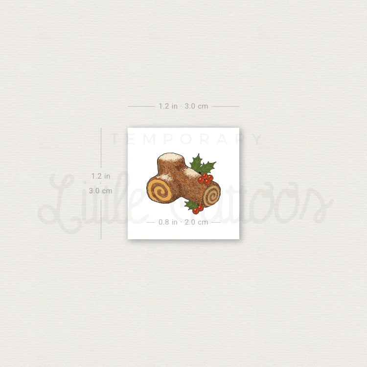 Yule Log Temporary Tattoo - Set of 3