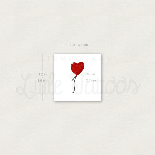 Tatuaje temporal de globo rojo - Juego de 3