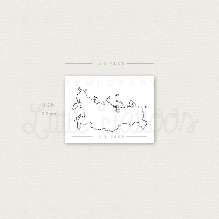 Tatuaje temporal del mapa de Rusia (juego de 3)