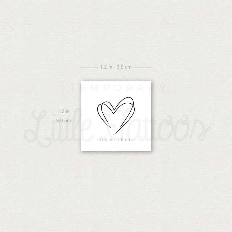 Small Double Heart Temporary Tattoo - Set of 3