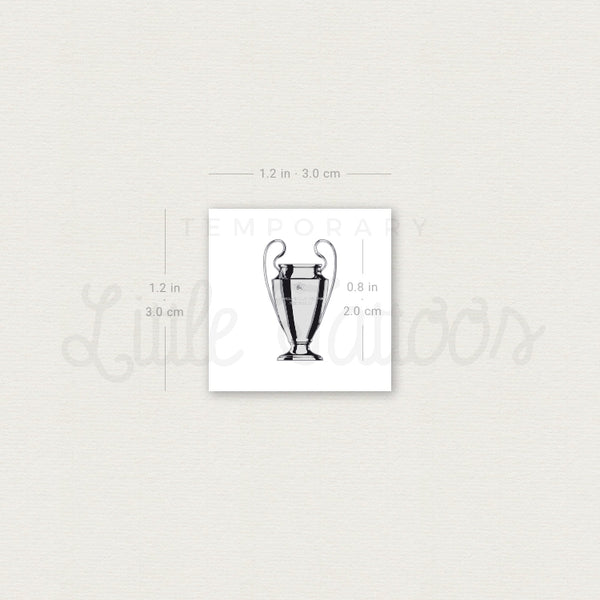 Champions League Trophy Temporary Tattoo - Set of 3