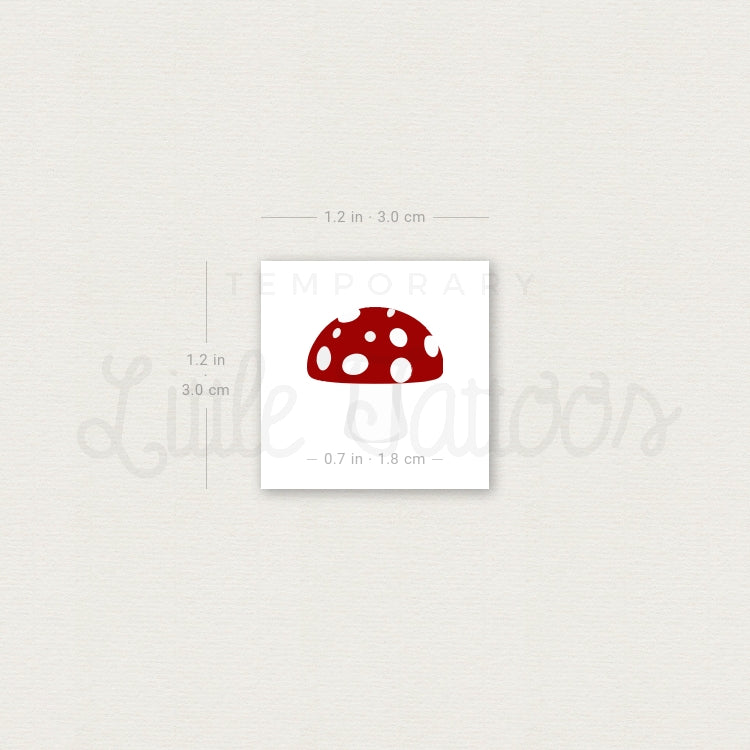 Red Mushroom Temporary Tattoo - Set of 3