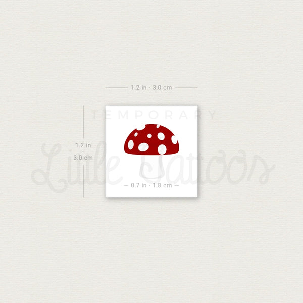 Red Mushroom Temporary Tattoo - Set of 3