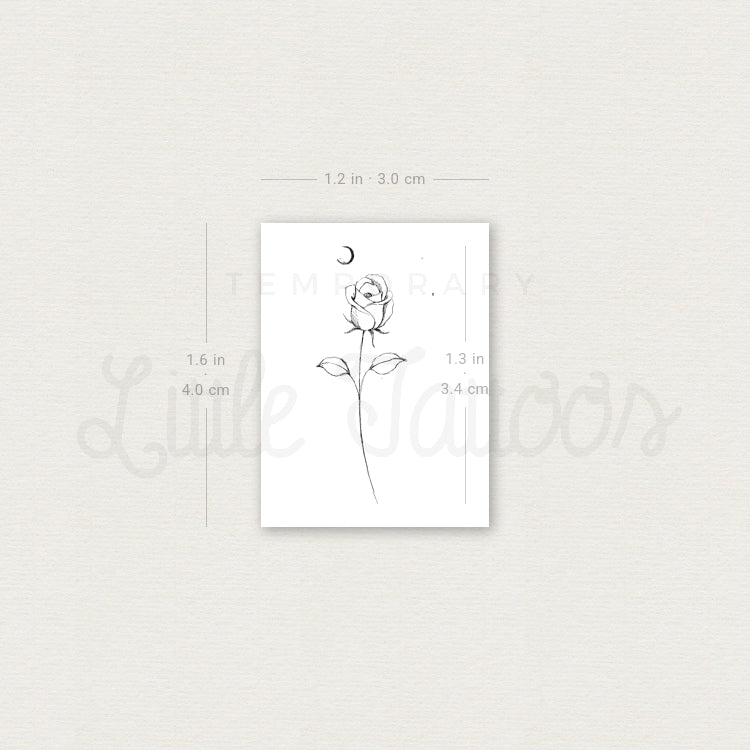 Moon Rose Temporary Tattoo By Stefano Mazza - Set of 3