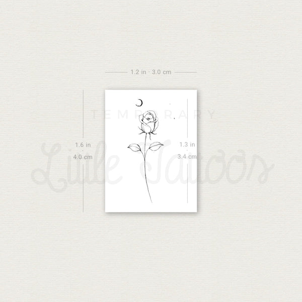 Moon Rose Temporary Tattoo By Stefano Mazza - Set of 3