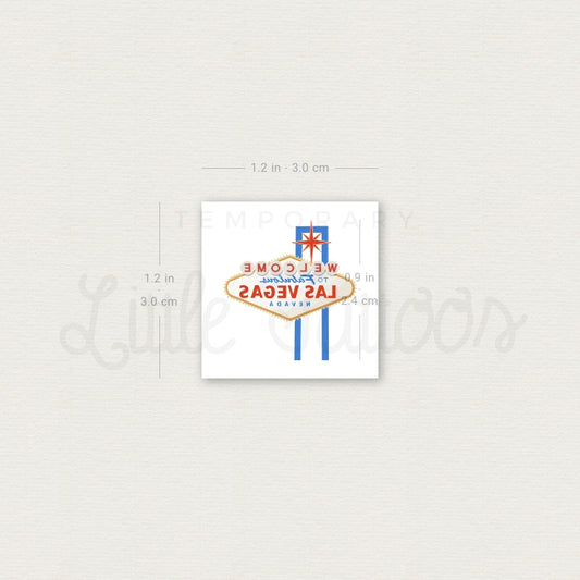 Tatuaje temporal pequeño de bienvenida a Las Vegas (juego de 3)