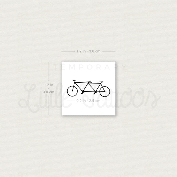 Tandem Bike Temporary Tattoo - Set of 3