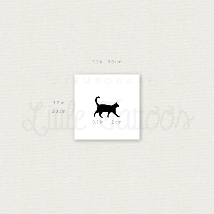 Tiny Walking Cat Temporary Tattoo - Set of 3