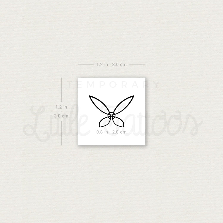 Small Witch's Knot Butterfly Temporary Tattoo - Set of 3