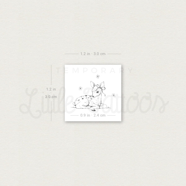 Little Fawn Temporary Tattoo By Stefano Mazza - Set of 3