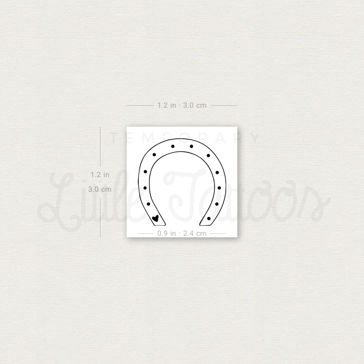Horseshoe Heart Temporary Tattoo - Set of 3