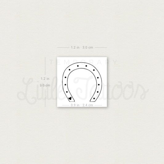 Horseshoe Heart Temporary Tattoo - Set of 3