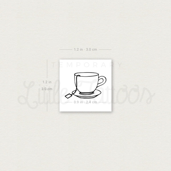 Teacup And Teabag Temporary Tattoo - Set of 3