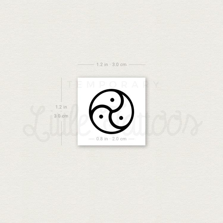 BDSM Triskelion Temporary Tattoo - Set of 3