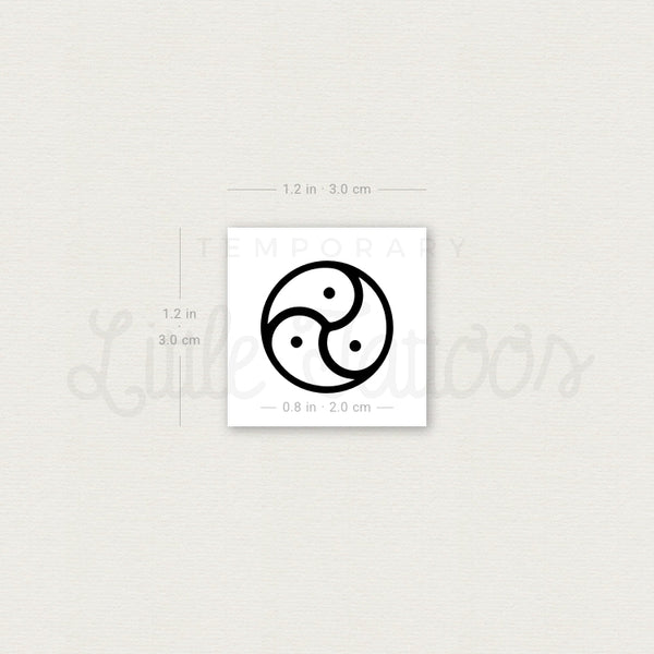 BDSM Triskelion Temporary Tattoo - Set of 3
