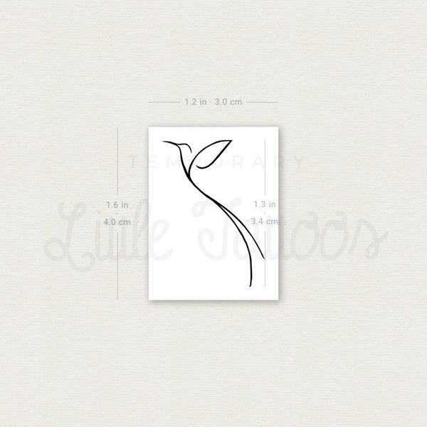 Minimalist Long Tailed Hummingbird Temporary Tattoo - Set of 3