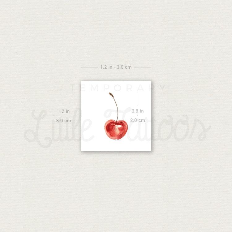 Watercolor Cherry Temporary Tattoo - Set of 3