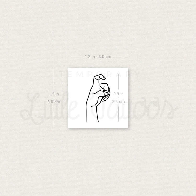 Sign Language X Temporary Tattoo Set of 3 Little Tattoos