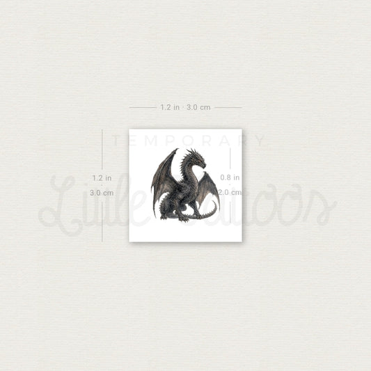 Resting Dragon Temporary Tattoo - Set of 3