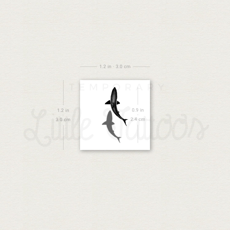 Little Shark And Shadow Temporary Tattoo - Set of 3