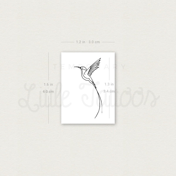 Long-tailed Sylph Hummingbird Temporary Tattoo - Set of 3