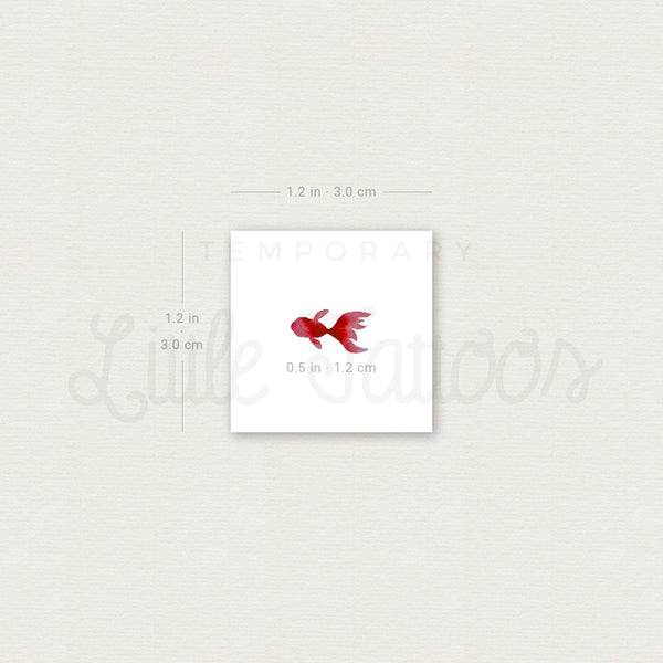 Tiny Red Fish Temporary Tattoo - Set of 3