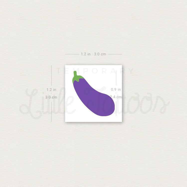 Tatuaje temporal de emoji de berenjena (juego de 3)