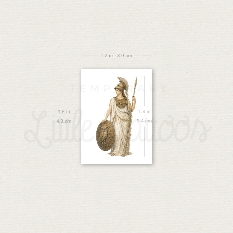 Watercolor Athena Temporary Tattoo - Set of 3