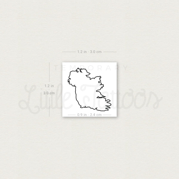 Map Of Ireland Temporary Tattoo - Set of 3