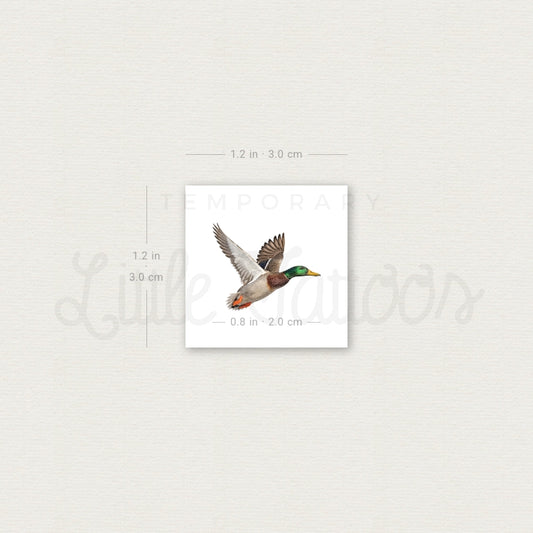 Flying Duck Temporary Tattoo - Set of 3