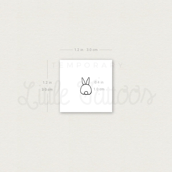 Tiny Rabbit From Behind Temporary Tattoo - Set of 3