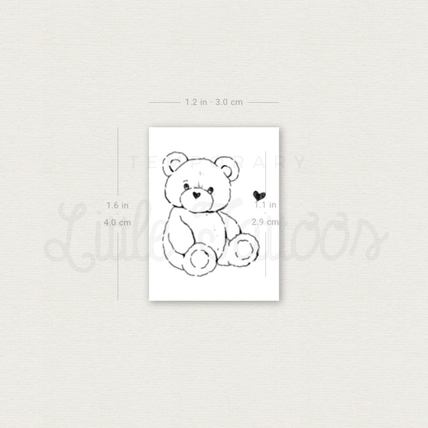 Lovely Teddy Bear By Stefano Mazza Temporary Tattoo - Set of 3