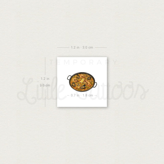 Paella Temporary Tattoo - Set of 3