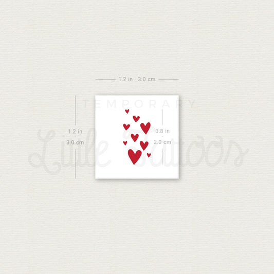 Heart Avalanche Temporary Tattoo - Set of 3