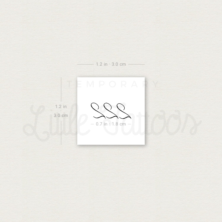 222 Temporary Tattoo By Marina Molist - Set of 3