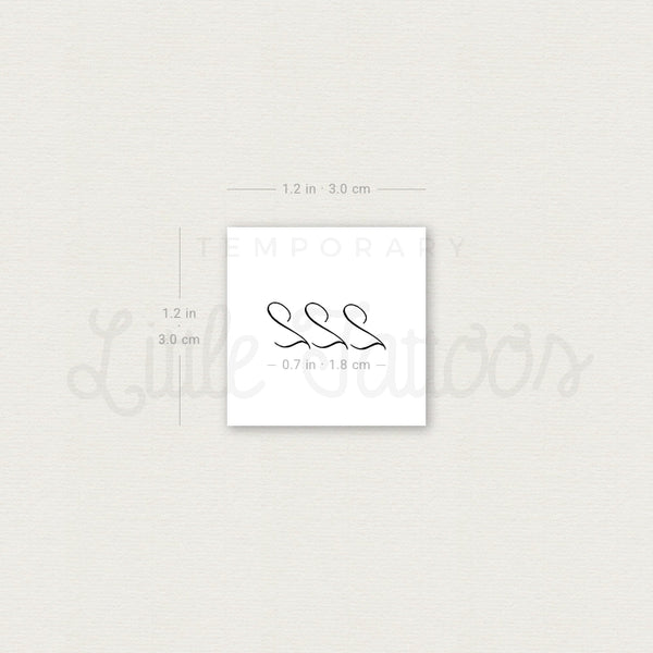 222 Temporary Tattoo By Marina Molist - Set of 3
