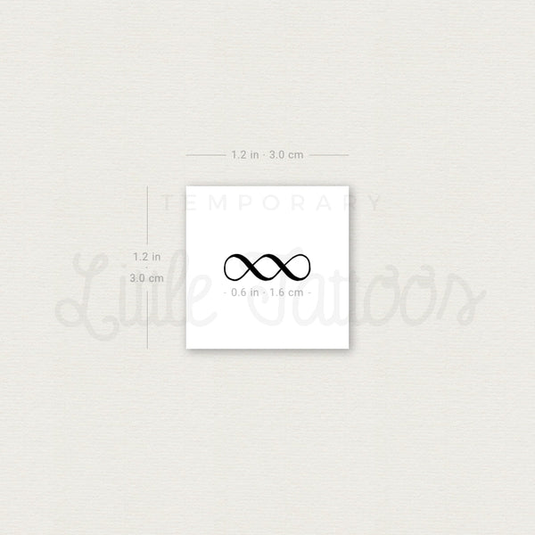 Small Double Infinity Symbol Temporary Tattoo - Set of 3