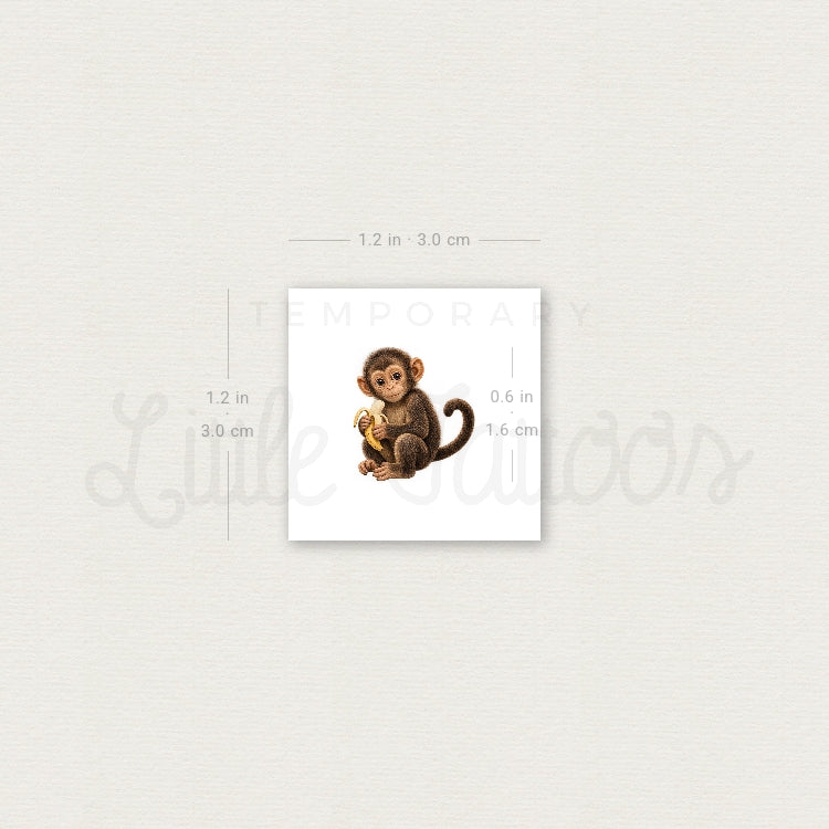 Baby Chimpanzee Temporary Tattoo - Set of 3