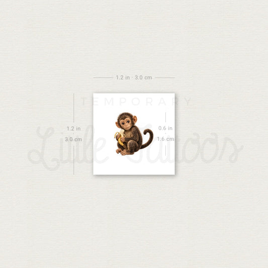 Baby Chimpanzee Temporary Tattoo - Set of 3