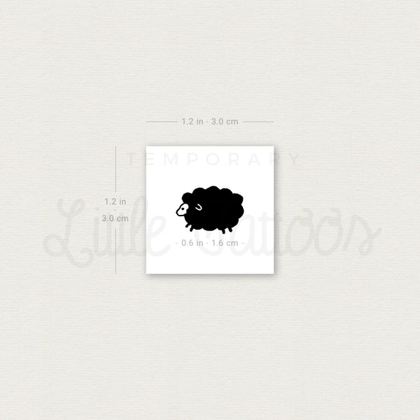 Little Black Sheep Temporary Tattoo - Set of 3