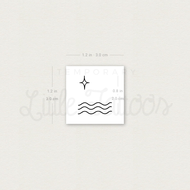 Sea And Star Temporary Tattoo - Set of 3