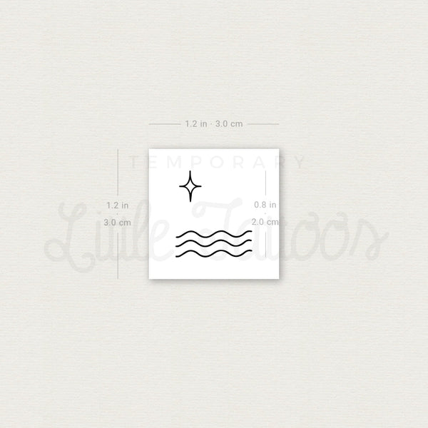 Sea And Star Temporary Tattoo - Set of 3