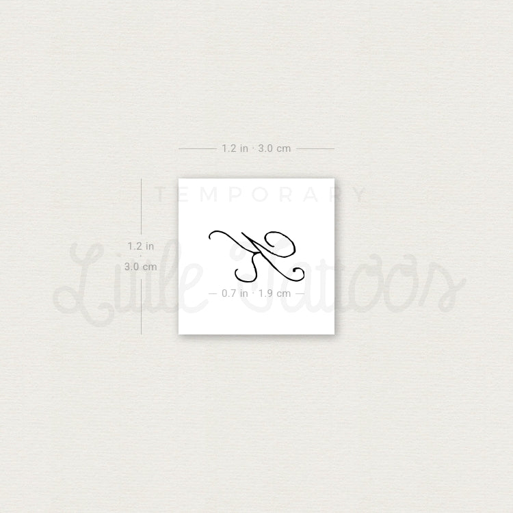 Script  K Temporary Tattoo - Set of 3