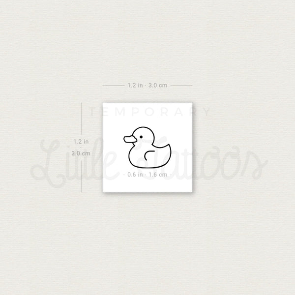 Minimalist Rubber Duck Temporary Tattoo - Set of 3