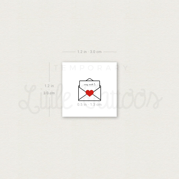 Open Love Letter Temporary Tattoo - Set of 3
