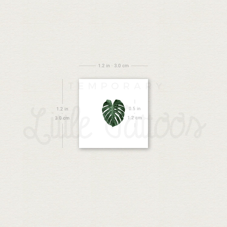 Tatuaje temporal de hoja de monstera diminuta (juego de 3)