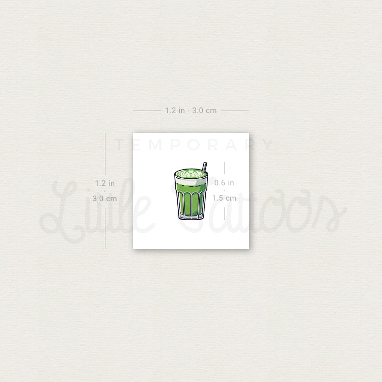 Tatuaje temporal pequeño de Matcha Latte (juego de 3)