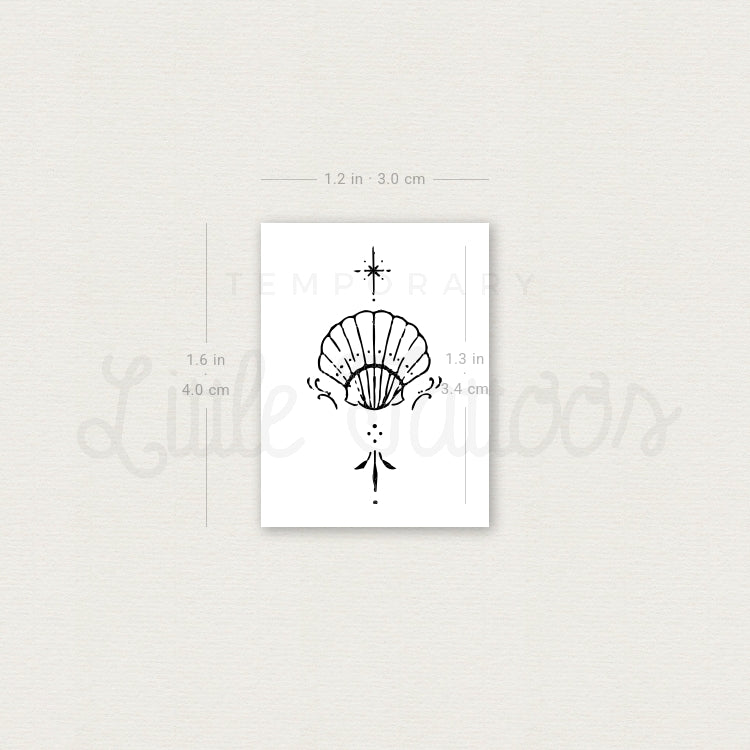 Small Shell By Stefano Mazza Temporary Tattoo - Set of 3